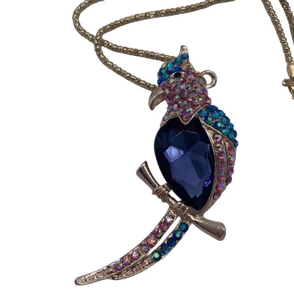 New purple & blue parrot fashion pendant necklace - Picture 2 of 8
